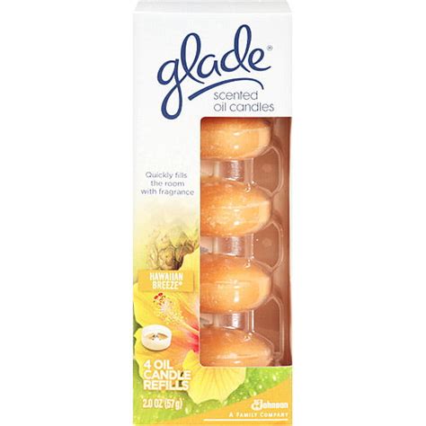 Glade Scented Oil Candles Hawaiian Breeze 20 Oz Pack Of 4