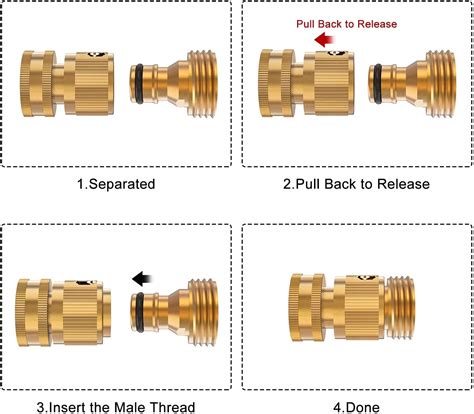 Kupton Garden Hose Quick Connect Fittings 6 Sets 3 4 Inch GHT Brass