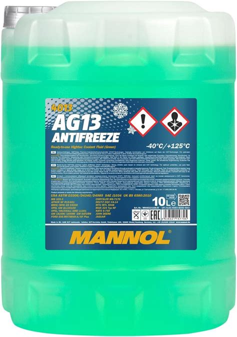 MANNOL Antifreeze AG13 40 Kühlerfrostschutz Kühlmittel 10 Liter