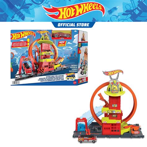Hot Wheels City Super Loop Fire Station Playset Track Set With Toy Car Shopee Singapore