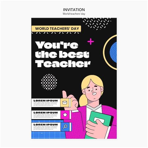 Free Psd World Teacher S Day Invitation Template