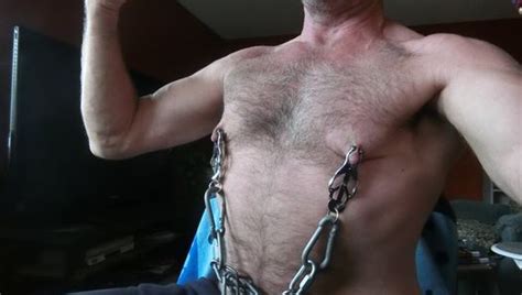Gay Nipple Pig Muscle Daddy In Harness And Nipple Clamps Muscle Gay