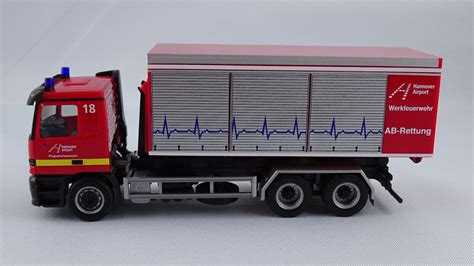 Herpa Mb Actros Mp Wlf Flughafenfeuerwehr Hannover Mit Schneepflug Und