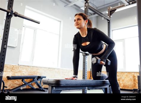 Strong Brunette Female Doing Crossfit Workout Stock Photo Alamy