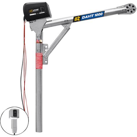 Oz Lifting Products Steel Davit Crane With 115v Ac Electric Winch