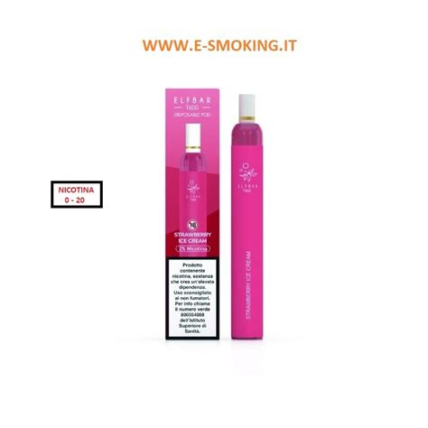 STRAWBERRY ICE CREAM POD T600 USA E GETTA 2ML ELFBAR ELF BAR