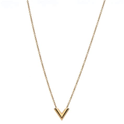 Louis Vuitton Essential V Necklace Gold 286393 Fashionphile