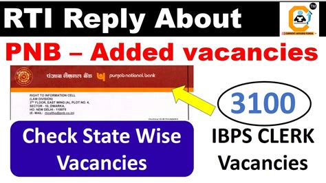 New Vacancies Added In Ibps Clerk X Greatnews Rti Reply From Pnb