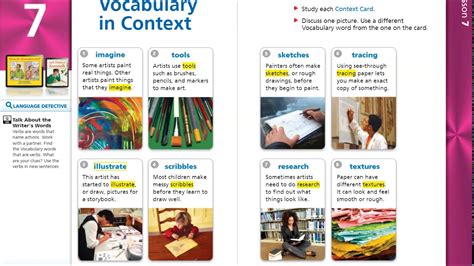 Journeys Lesson 7 Vocabulary In Context Cards For What Do Illustrators