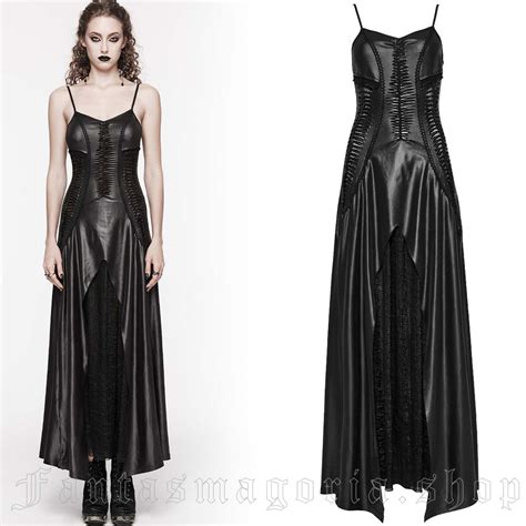 Auff Lliges Wet Look Kleid Kleider Lang Club Hot Fashion Odretto Highheels