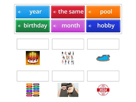 Match the word to the pictures. - Match up