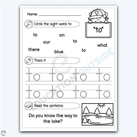 To Sight Word Find Trace And Read Activity Page