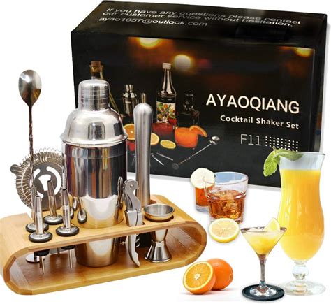 Ayaoqiang Shaker Cocktail Shaker Cocktail Professionnel Pi Ces