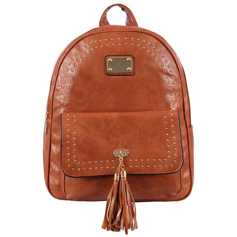 Mochila Feminina Alto Relevo Tachas E Tassel Compre Agora Feira