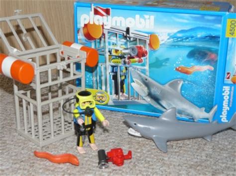 Playmobil 4500 Shark Cage And Diver Set 100 Complete Boxed EBay