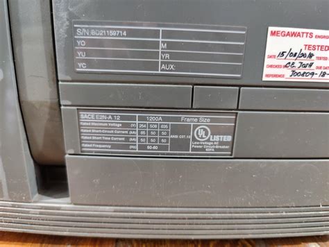 ABB SACE E2N A 12 EMAX Circuit Breaker 1200A SACE PR121 P ABB SACE E2N