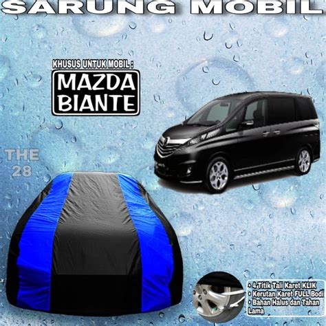 Jual Sarung Mobil MAZDA BIANTE Strip BIRU 2 Body Cover Penutup Bodi