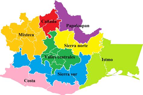 Regiones Oaxaca Nombres Regiones De Oaxaca Wikipedia La