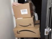 Amazon Delivery Girl Caught By Surprise With Nude Jerking Off Guy But