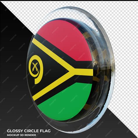 Premium Psd Vanuatu0002 Realistic 3d Textured Glossy Circle Flag