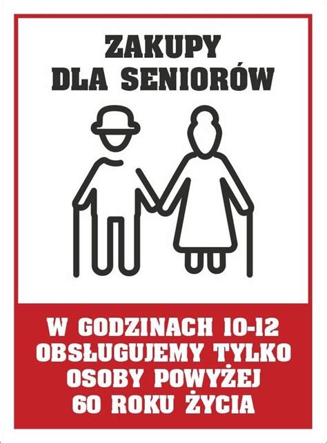 Naklejka 150X200 Godziny Dla Seniorów Inna marka Sklep EMPIK