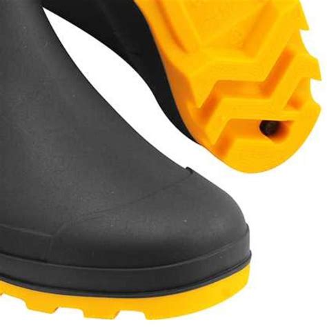 Bota de Pvc Preta Solado Amarelo Cano Médio Forro 43 VONDER