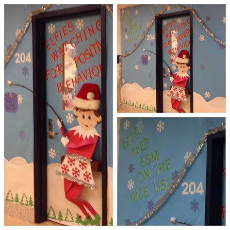 Holiday Elf On The Shelf Classroom Door Christmas Door Design Christmas Door Decorations