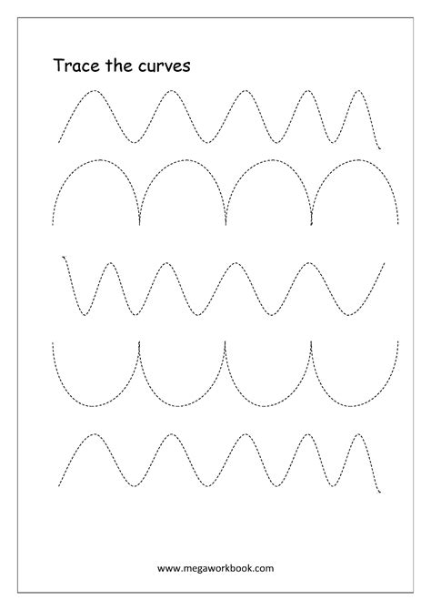 Tracing Curves Worksheets AlphabetWorksheetsFree