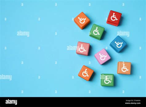 Inclusion Concept Colorful Cubes With International Symbols Of Access