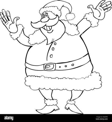 Cartoon Illustration Of Santa Claus Or Father Christmas For Coloring