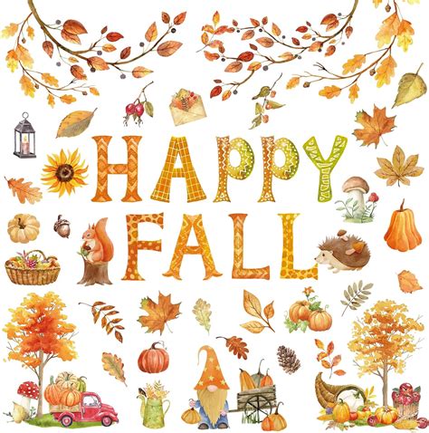 Amazon Whaline 71Pcs Happy Fall Bulletin Board Cutouts Pumpkin