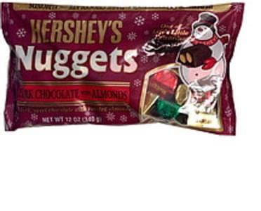 Hersheys Dark Chocolate With Almonds Christmas Nuggets 12 Oz