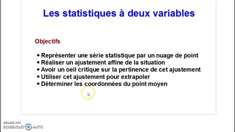 Statistiques à Deux Variables Youtube