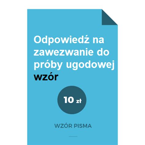 Zawezwanie do próby ugodowej WZÓR z omówieniem