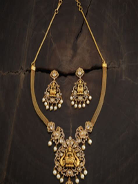 Buy Kushal S Fashion Jewellery Gold Plated Stone Studded Pearl Beaded