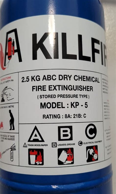 Used 2 5kg ABC Dry Chemical Fire Extinguisher With Mounting Bracket