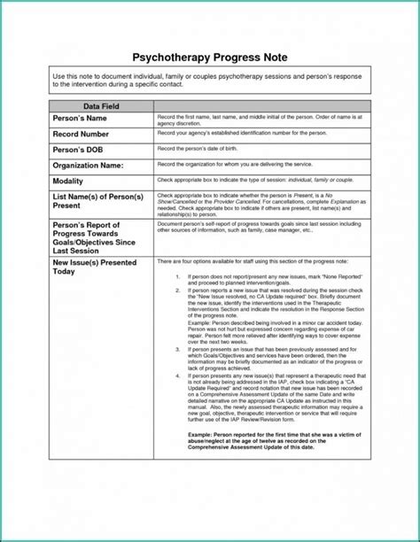 Psychotherapy Progress Note Template Word Template 1 Outpatient Psychiatry Note Template Doc