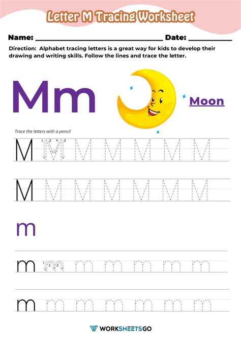 Letter M Tracing Worksheets WorksheetsGO