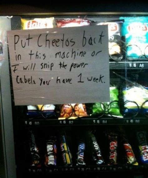 Cheetos Request At The Vending Machine Quipster