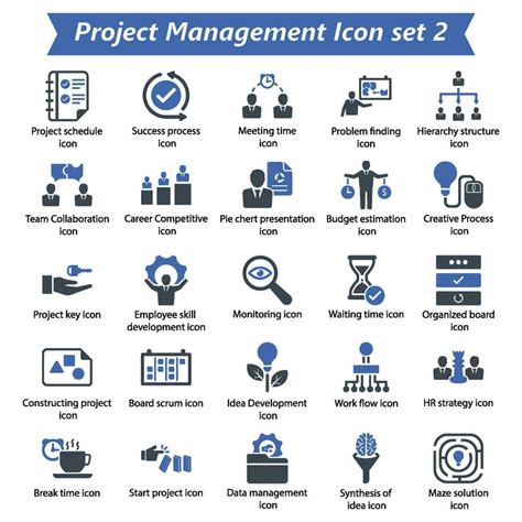 Project Management Icon Set Vector Art At Vecteezy