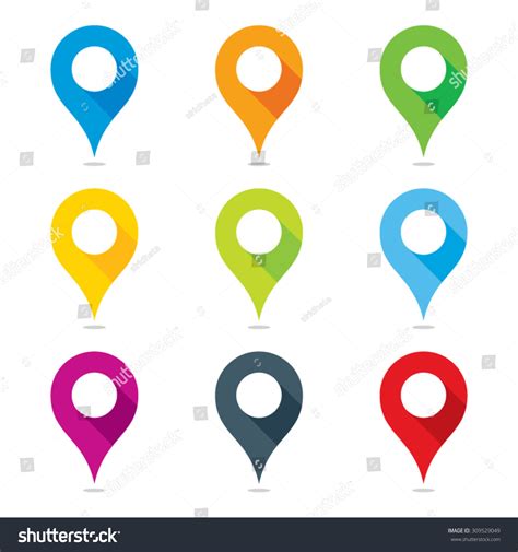 Colorful Set Of Modern Map Markers Stock Vector Illustration 309529049