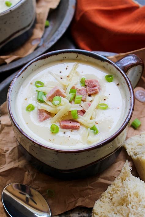 Instant Pot Cheesy Cauliflower And Ham Soup The Two Bite Club