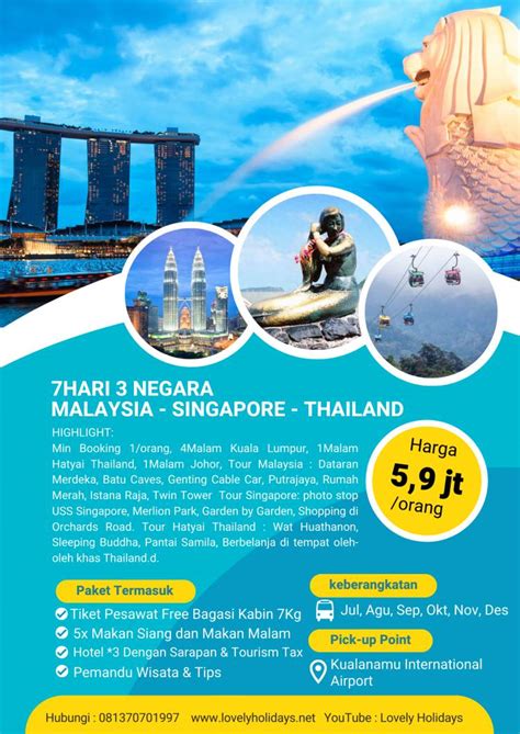 TOUR 3 NEGARA MALAYSIA SINGAPORE THAILAND HAT YAI