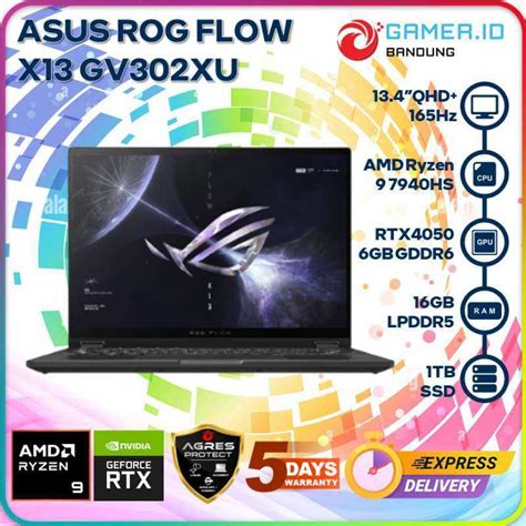 Jual Asus Rog Flow X13 Gv302xu Ryzen 9 7940hs Rtx4050 16gb 1tb 13 4qhd