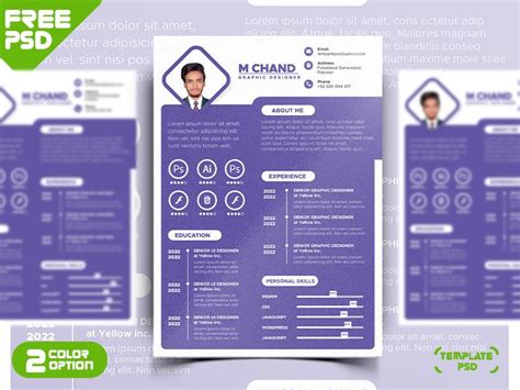 Template Psd A4 Size Creative Resume Cv Template Psd A4