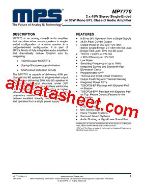 MP7770 Datasheet PDF Monolithic Power Systems