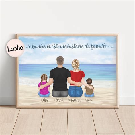 Affiche Personnalis E Famille Illustration Personnalis E Etsy France