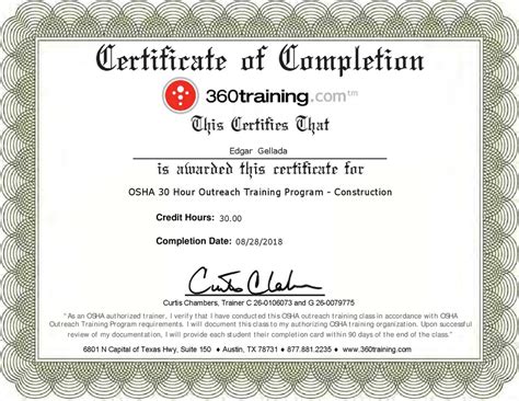 Osha 30 Hour Outreach Training Program Construction