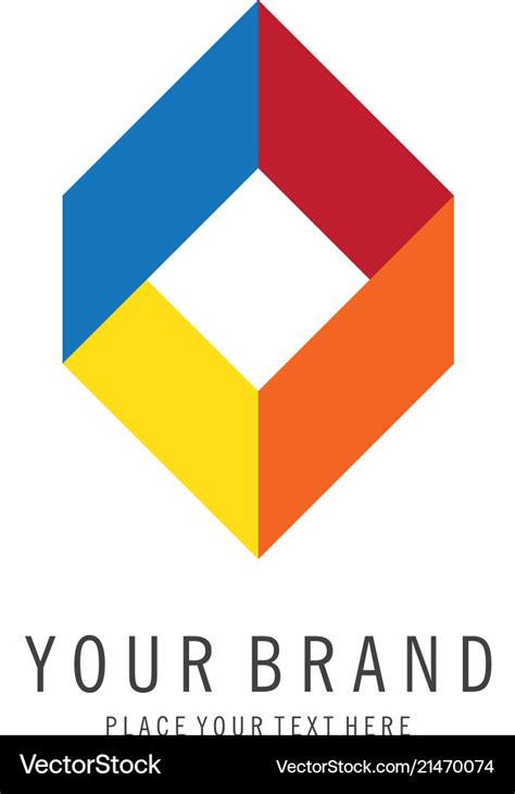 hexagon finance symbol logo royalty  vector image