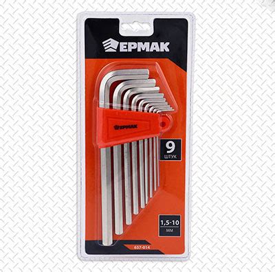 Набор ключей-шестигранников ЕРМАК 1,5-10 мм (9 шт.) l Русские Семена ...